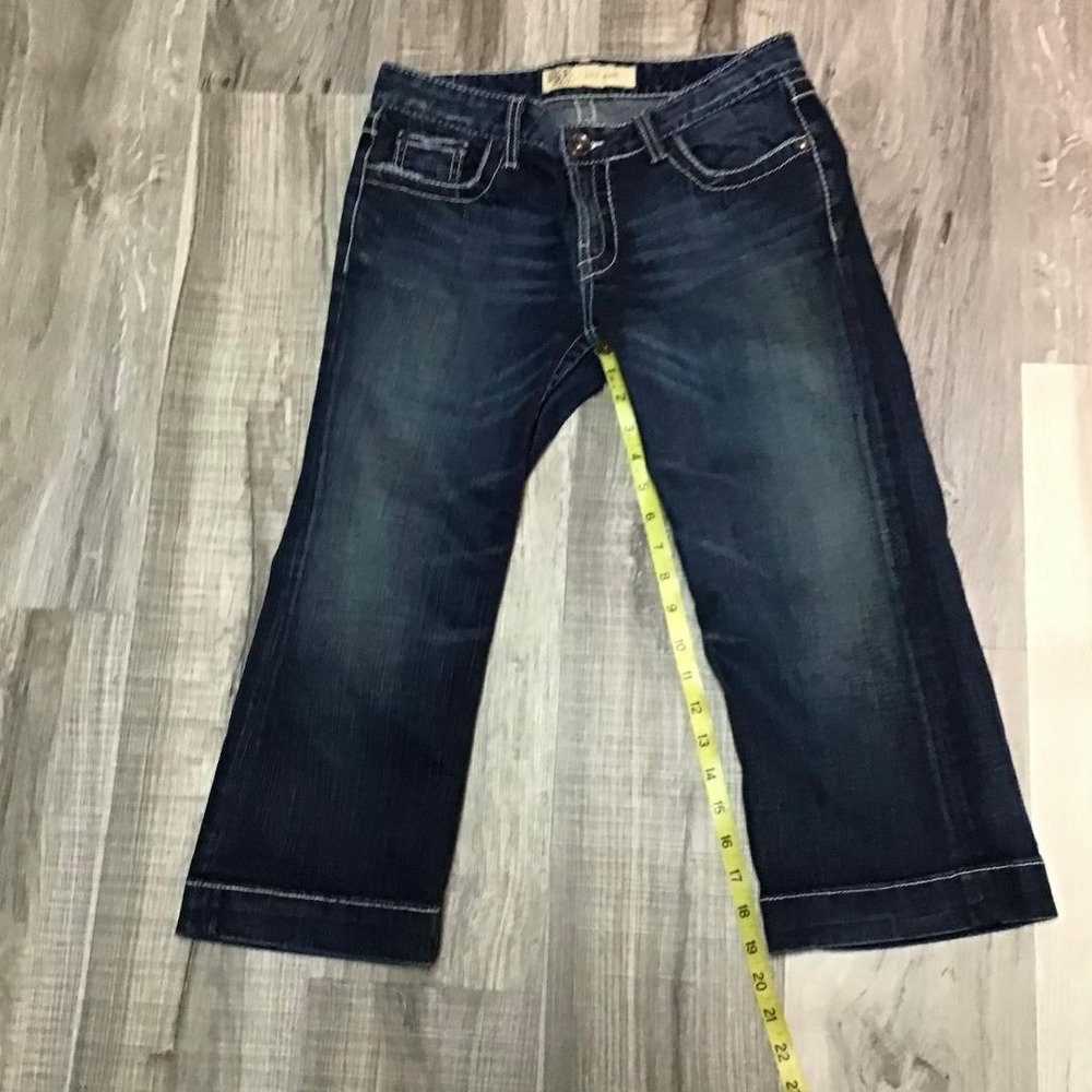 BKE Lily Stretch Dark Wash Denim Capris Jeans Womens Sz 29 Thick Stitch Low Rise - Picture 12 of 12